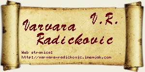 Varvara Radičković vizit kartica